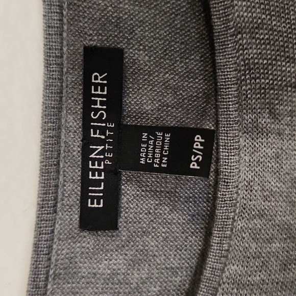 🖤 Eileen Fisher Lana Merino Lyocell TENCEL® Sweater – Gray, Size SP 🖤 - Picture 6 of 9